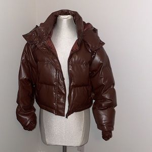 Boohoo brown puffer jacket
